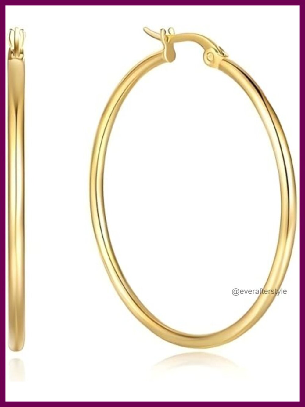 14K Gold Plated Hoop Earrings Hypoallergenic Everyday Women Jewelry